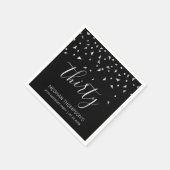 Silver Confetti op Black 30th Birthday Party Servet (Hoek)