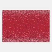 Silver Confetti op Red, Navy en Evergreen Inpakpapier Vel (Voorkant)
