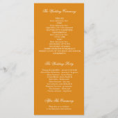 Silver Confetti Oranje Elegant Wedding Programma (Achterkant)