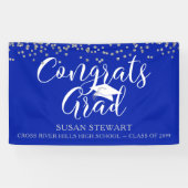 Silver Confetti Script CONGRATS AFSTUDEERDER Royal Spandoek (Horizontaal)