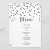 Silver Confetti Wedding Menu (Voorkant / Achterkant)