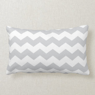 Silver & Cream Chevron Pattern Pillow Kussen