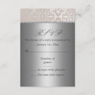 Silver/Cream RSVP-kaart RSVP Kaartje