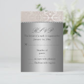 Silver/Cream RSVP-kaart RSVP Kaartje (Staand voorkant)