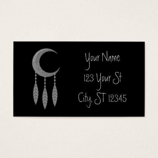 Silver Crescent Moon Feathers (Devant)