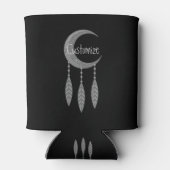 Silver Crescent Moon Feathers Thunder_Cove Blikjeskoeler (Achterkant)