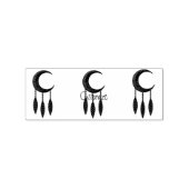 Silver Crescent Moon Feathers Thunder_Cove Rubberstempel (Afrduk)