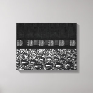 Silver Crocodile Texture Canvas Afdruk
