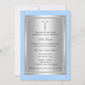Silver Cross Blue Baptism Christening Kaart (Voorkant)
