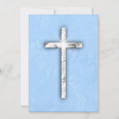 Silver Cross Blue Baptism Christening Kaart (Achterkant)