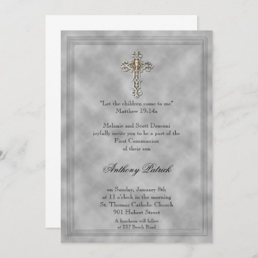 Silver Cross-Communie Kaart (Voorkant / Achterkant)