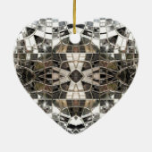 Silver Cross Mosaic Heart Ornament (Achterkant)