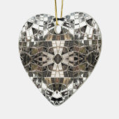 Silver Cross Mosaic Heart Ornament (Links)