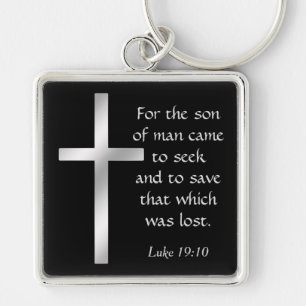 Silver Cross Son of Man Christelijk Sleutelhanger