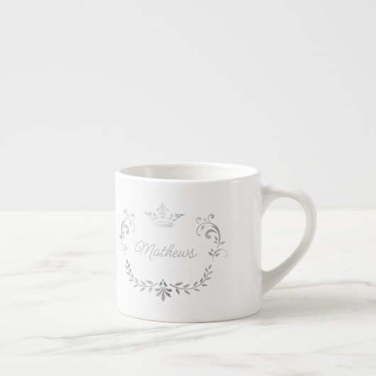 Silver Crown Crest Personalized Espresso Kop (Rechts)