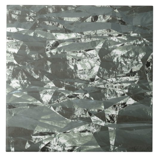 Silver Crumpled Foil Tegeltje (Voorkant)