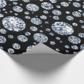 Silver Crystal Metallic Black Cadeaupapier (Hoek)