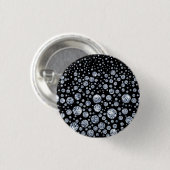 Silver Crystal Metallic Black Ronde Button 3,2 Cm (Voorkant /achterkant)