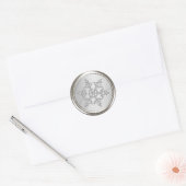 Silver Crystal Snowflake Envelope Seal Ronde Sticker (Envelop)