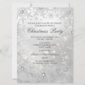 Silver Crystal Snowflake-kerstfeest Uitnodiging (Voorkant)