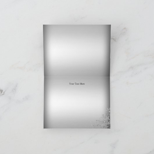 Silver Crystal Snowflake Season's Greetings Kaart (Binnen)