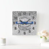 Silver Custom Blue Line Police Officer Retiment Vierkante Klok (Huis)
