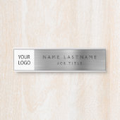 Silver Custom Logo Executive Business Professional Deurbordje (Voorkant)