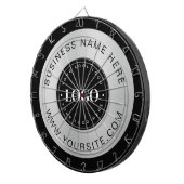 Silver Custom Logo Text Company Business Branded Dartbord (Voorkant Rechts)