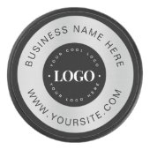 Silver Custom Logo Text Company Business Branded Hockey Puck (Voorkant)