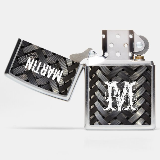 Silver Custom Zippo Lighter voor hem (Geopend)