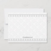 Silver Damask 70th Jubileum Celebration Invite Kaart (Achterkant)