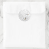 Silver Damask Bruiloft Sticker met duif (Tas)