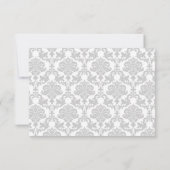 Silver Damask Invitation Kaart (Achterkant)