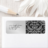 Silver Damask Masquerade Halloween Adresetiketten Etiket (Insitu)