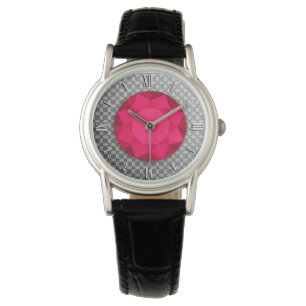 Silver Damask met een ruby gem / jewell Horloge