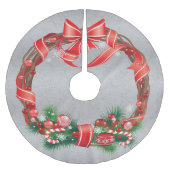 Silver Damask met kerstmis Kerstboom Rok (Voorkant)