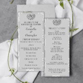 Silver Damask Wedding Program Programma