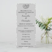 Silver Damask Wedding Program Programma (Staand voorkant)
