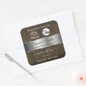 Silver Dark Brown Wood Grain Product Labels Logo (Envelop)