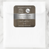 Silver Dark Brown Wood Grain Product Labels Logo (Tas)