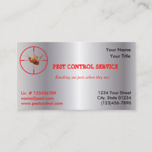 Silver Dead Roach Pest Service 1 Sided v2 Visitekaartje