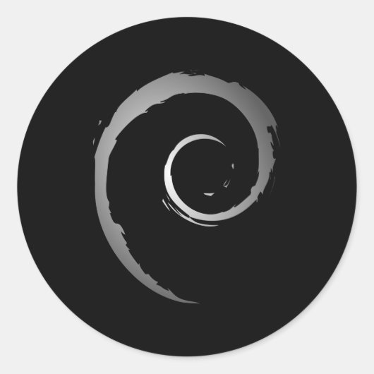 Silver Debian Linux Logo Sticker (Voorkant)