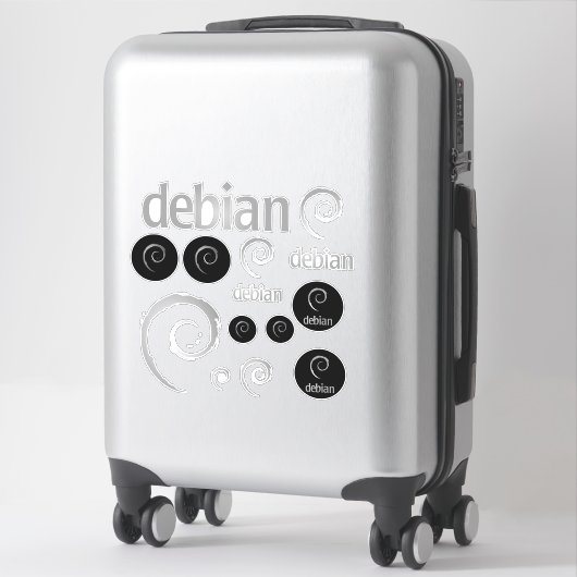 Silver Debian Linux Logos Sticker (Koffer)