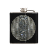 Silver Deco Lovebird Flask Heupfles (Achterkant)