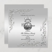 Silver Decoration Kerstmis Bauble Kaart (Voorkant / Achterkant)