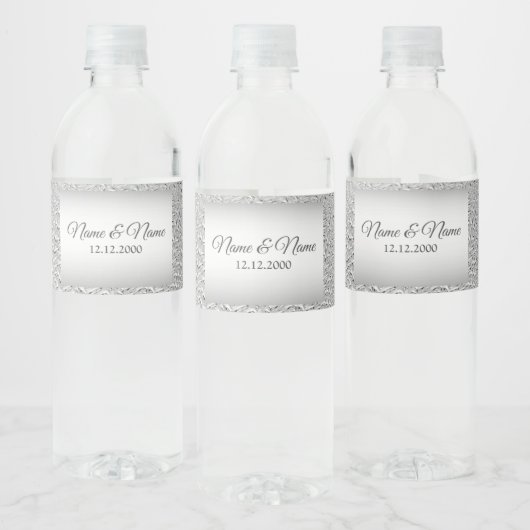 Silver Decorative Water Flacon Label Waterfles Etiket (Flessen)
