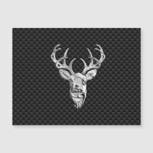 Silver Deer Buck op Carbon Fibre Style Print