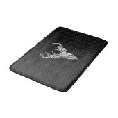 Silver Deer Buck op Carbon Fibre Style Print Badmat (Gekanteld)