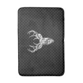 Silver Deer Buck op Carbon Fibre Style Print Badmat (Voorkant Verticaal)