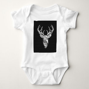 Silver Deer Buck op koolstofvezelstijldecor Romper